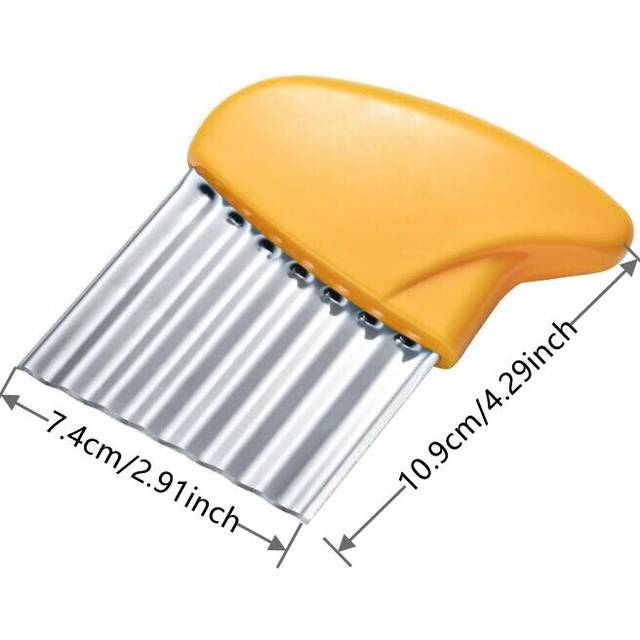 (yellow) Potato Cutter Chips French Fry Maker Peeler Cut Dough Fruit Vegetable Kitchen Accessories Tool Knife Chopper Crinkle Wavy Slicer