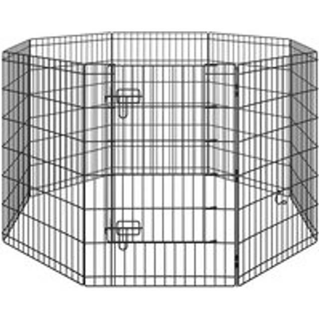Yaheetech - 92cm h Foldable Metal Dog Exercise Pen, 8 Panel Pet Playpen, Black