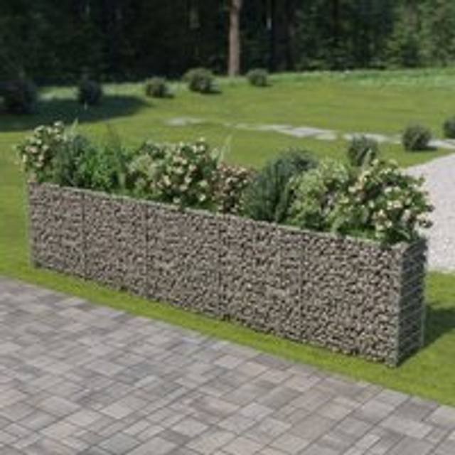 Gabion Raised Bed Galvanised Steel 450x50x100 cm - Silver - One Size