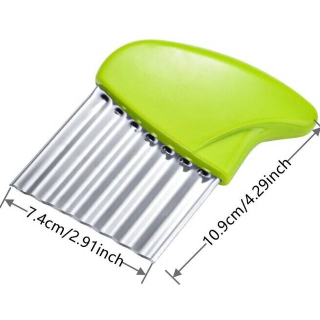 (green) Potato Cutter Chips French Fry Maker Peeler Cut Dough Fruit Vegetable Kitchen Accessories Tool Knife Chopper Crinkle Wavy Slicer