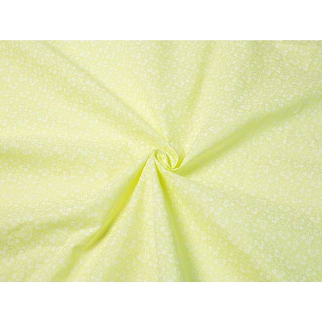 Minerva Core Range Printed Polycotton Fabric Lemon Yellow