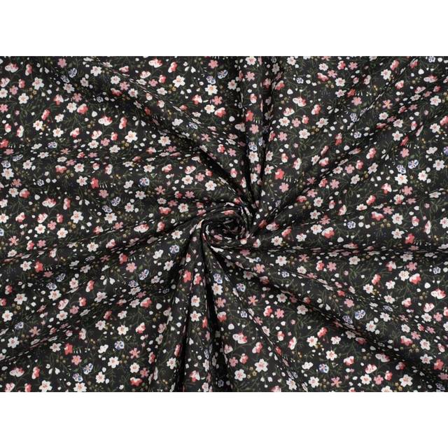 Printed Polycotton Fabric Black