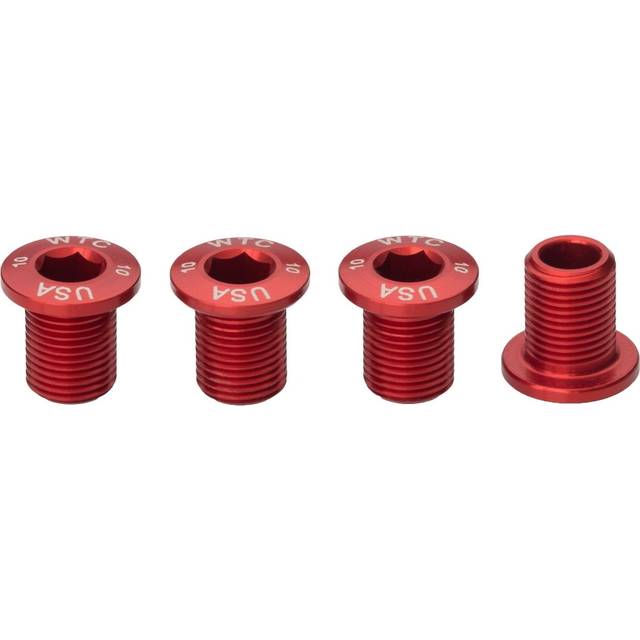 Wolf Tooth Chainring Bolts x4 For M8 Threaded Chainring 10mm Red