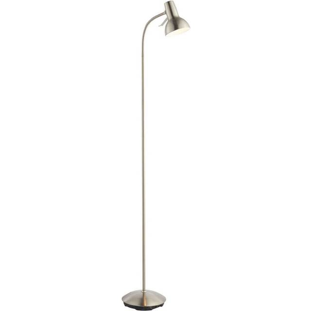 Tall Arched Floor Lamp Satin Nickel Free Standing Curved Arm Sofa Reading Light
