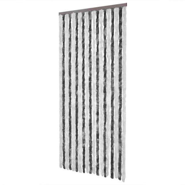 vidaXL Fly Curtain Grey and White 100x230 cm Chenille