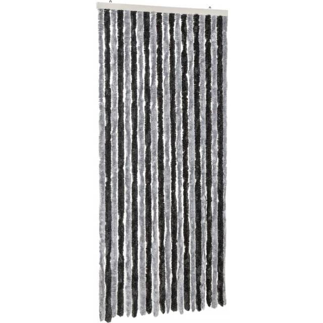 vidaXL Fly Curtain Grey and Black 100x220 cm Chenille