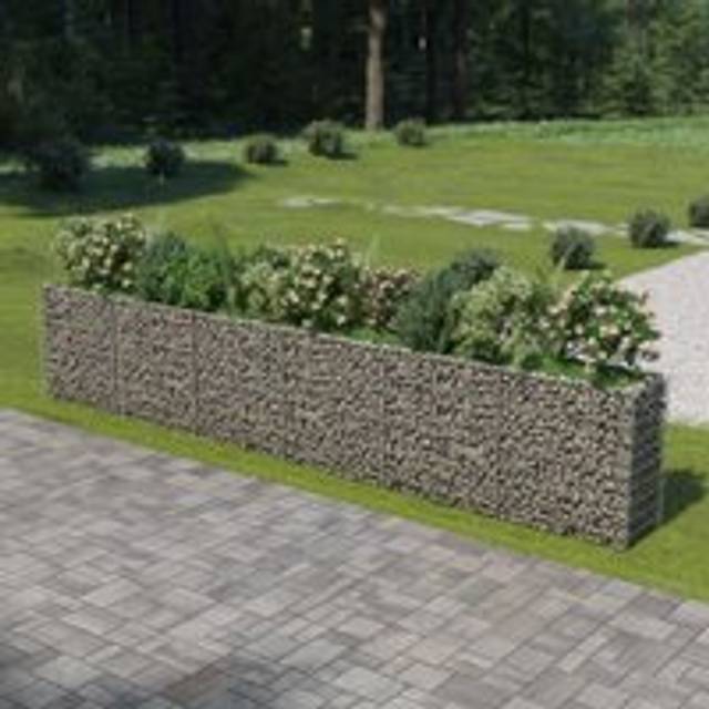 Gabion Raised Bed Galvanised Iron 540x50x100 cm - Silver - One Size