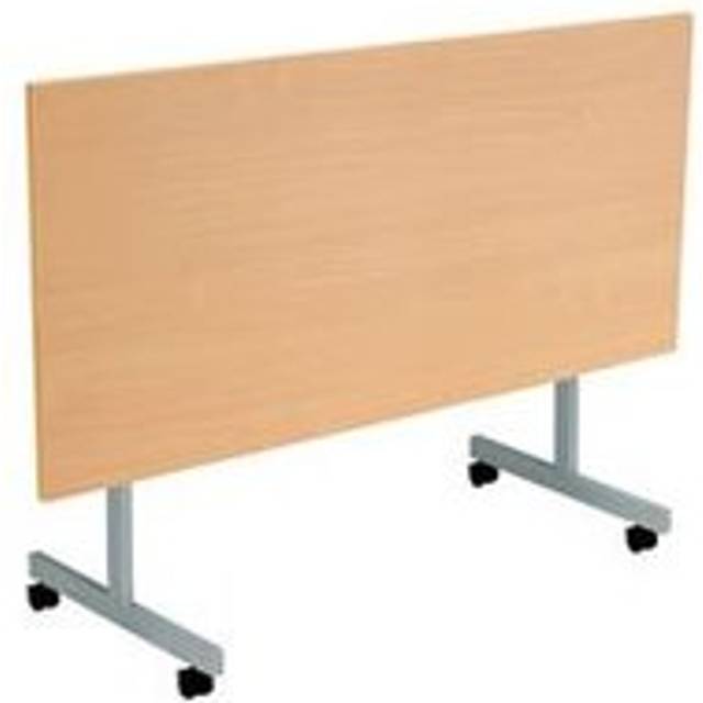 Tc One Eighty Tilting Table 1600 x 700 Silver Legs Beech Rectangular Top - beech