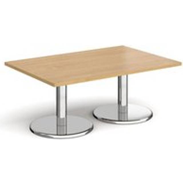 Pisa rectangular coffee table with round chrome bases 1200mm x 800mm - oak - Oak