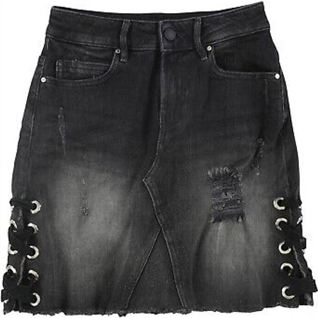GUESS Womens Punk Metallic Mini Skirt  Black  26