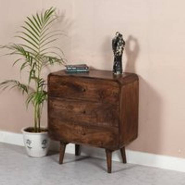 Malena Dark Mango Wood Chest Of 3 Drawers - Dark Brown - One Size