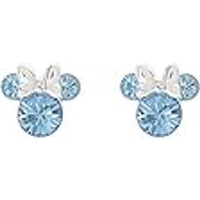 Disney Minnie Silver Plated March Birthstone Stud Earrings, One Colour, Women