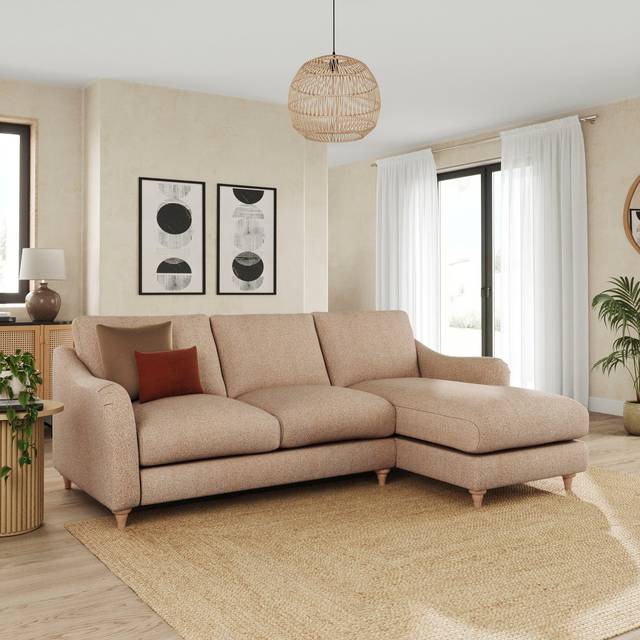 Hattie Cosy Weave Corner Chaise Sofa - Cosy Weave Clay