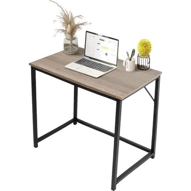 House of Home Computer Desk Rustic Light Brown and Black - 50 x 80 x 76cm