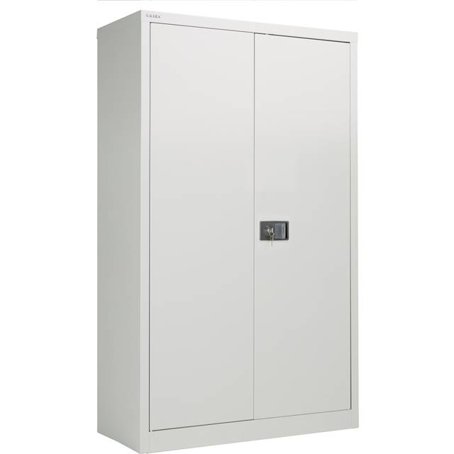 Bisley Steel Double Door Contract Cupboard with 3 Shelves - Goose Grey