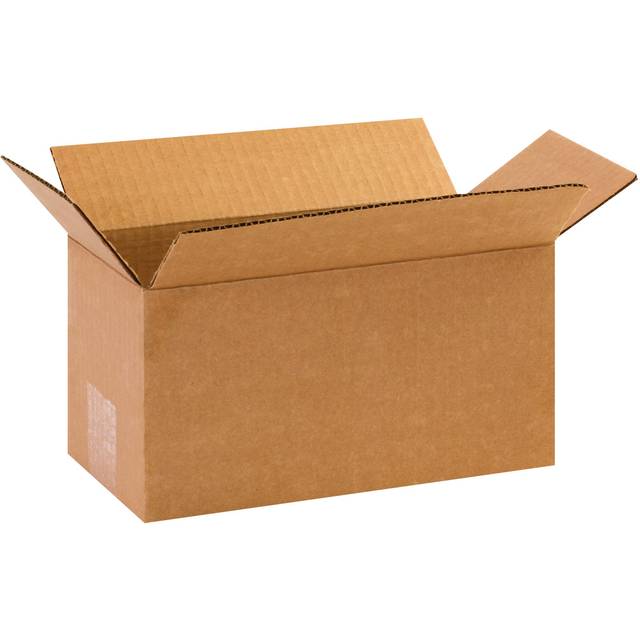 BOX USA 25 Pack of Long corrugated cardboard Boxes  10 L x 5 W x 5 H  Kraft  Shipping  Packing and Moving