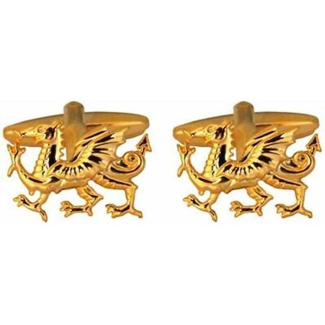 David van hagen mens welsh dragon cufflinks - gold