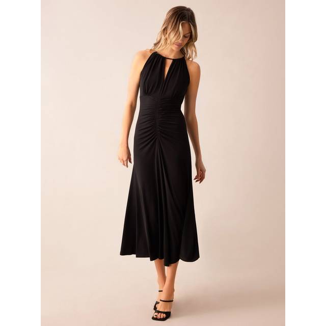 Ro&Zo Womens Black Halterneck Midi Dress - Size 18 UK