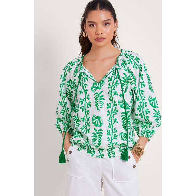 Monsoon Lani Bubble Hem Top - Ivory