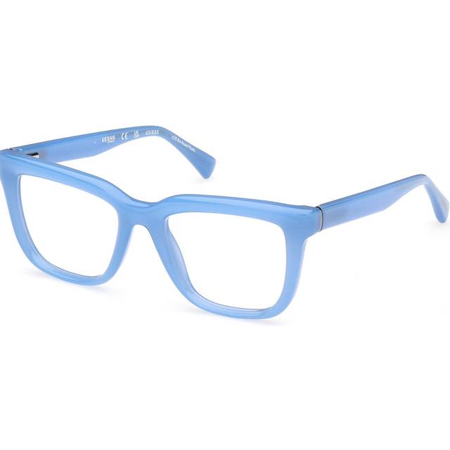 Guess Unisex GU50151 084 Optiska bågar Injicerad Ljusblå Fyrkantig Normal