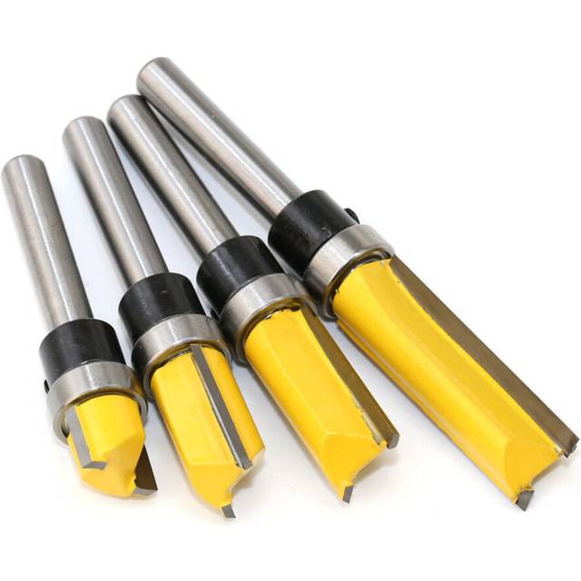 1/4 Shank Template Trim Hinge Mortising Router Bit Straight end mill trimmer cleaning flush trim Tenon Cutter for Woodworking