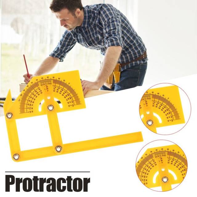 Protractor And Angle Finder Woodworking Measurement Tool 0 To 180 Angle Ruler Plastic Protractor Measuring Tool