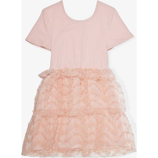 Self Portrait Girls Pink Kids Sequin-embellished Stretch-woven Dress 3-10 Years 5-6 - PINK
