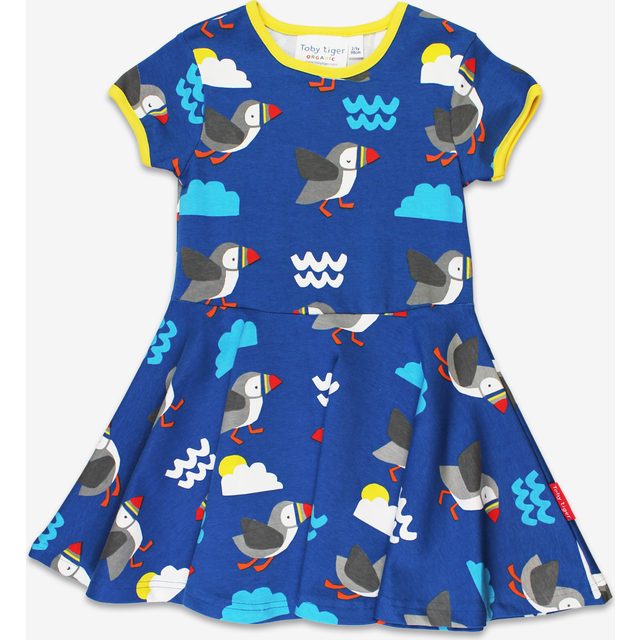 Organic Puffin Print Skater Dress - 7-8y / 128cm