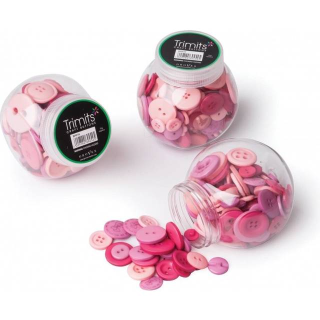 Trimits Jar of Buttons Assorted Pink