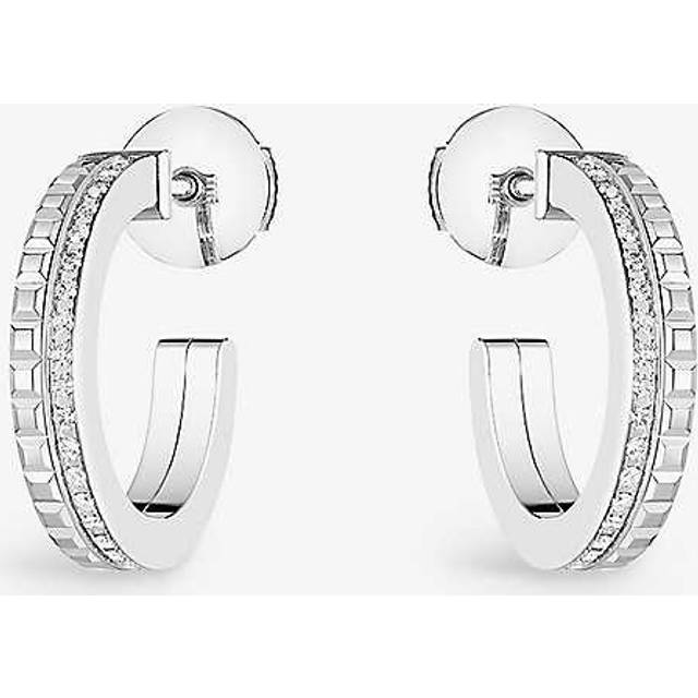 Boucheron Womens White Gold Quatre Radiant Edition 18ct White-gold 0.24ct Diamond Hoop Earrings 1 Size - WHITE GOLD