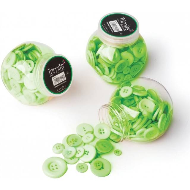 Trimits Jar of Buttons Assorted Green