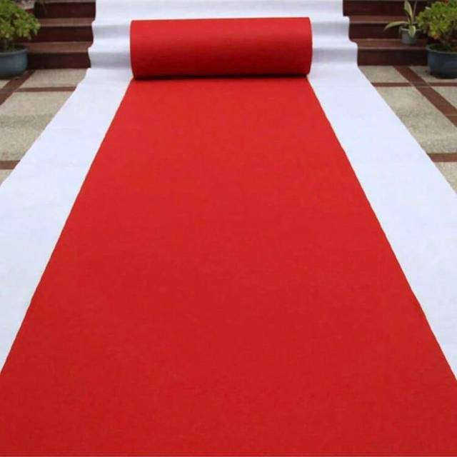 SHEIN 1pc Disposable Wedding Carpet, Red Or White, Suitable For Wedding Ceremony, Event Stage, Shop Opening, Entrance Decoration ,Room Decor