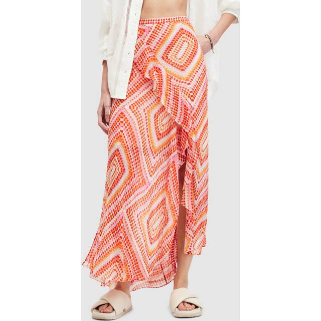 Multi Luisa Tile Midi Skirt - Orange (10)