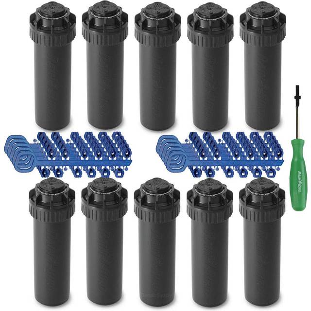 Rain Bird 5000-serien rotorsprinklerhuvud. Modell 5004 PC, justerbar från 40–360 graders particirkel, 10,6 cm sänknings-bevattningssystem, 75–150 cm vattensprayborttagning, 10 stycken (Y54007)