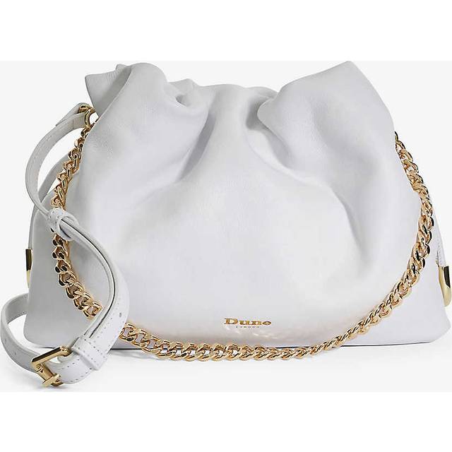 Dune Womens White-leather Primrose Drawstring Leather Shoulder Bag 1 Size - WHITE-LEATHER