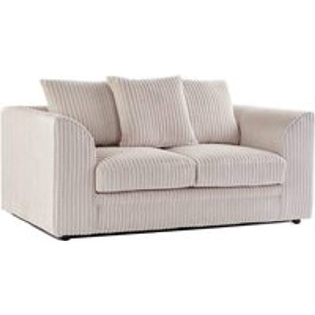 Luxor Jumbo Cord Fabric 2 Seater Sofa - Cream - One Size