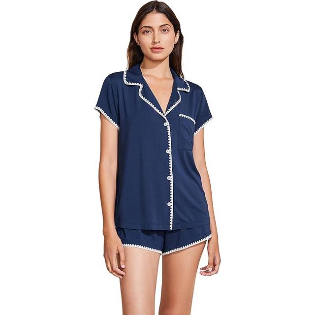 Frida Short PJ Set - NAVYIVORY - Medium