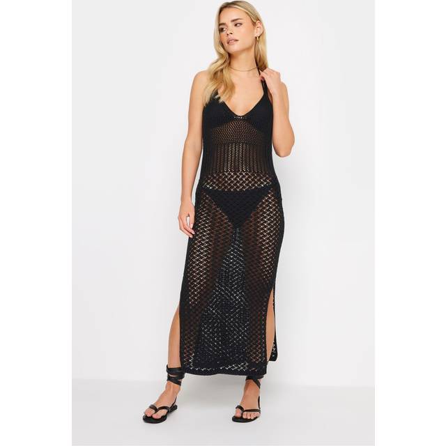 Pixiegirl Black Crochet Midi Beach Dress 18 Pixiegirl | Petite Women's Midi Dresses