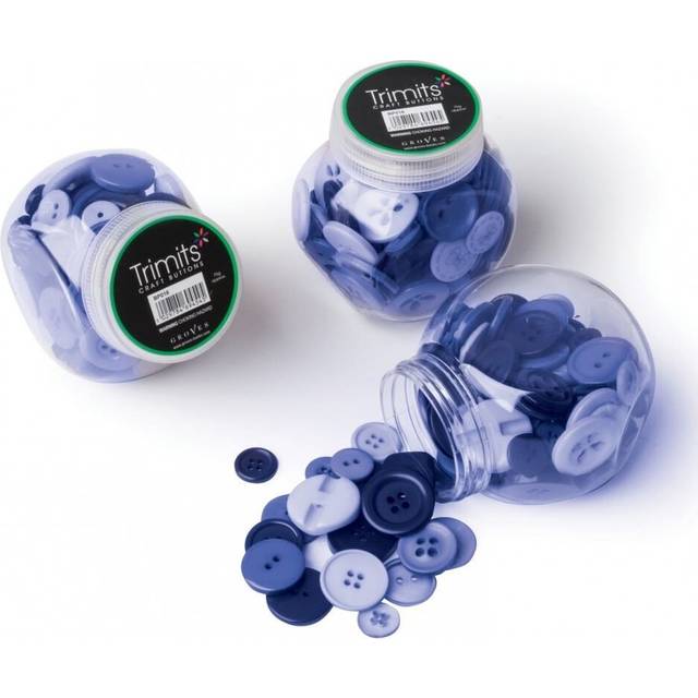 Trimits Jar of Buttons  Assorted Blue - per pack