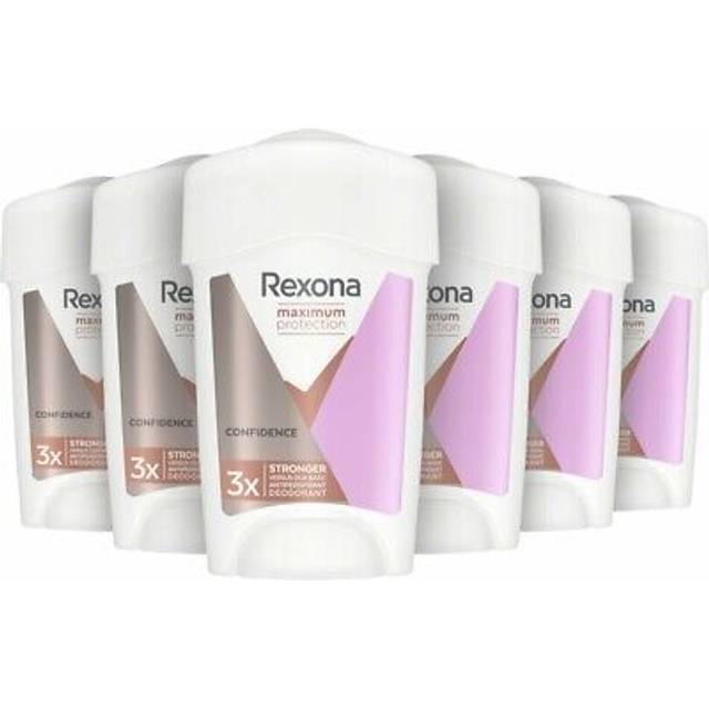 Rexona Maximum Protection Antiperspirant Cream Deodorant för kvinnor, mjuk solid förtroende, 45 ml, 6-pack
