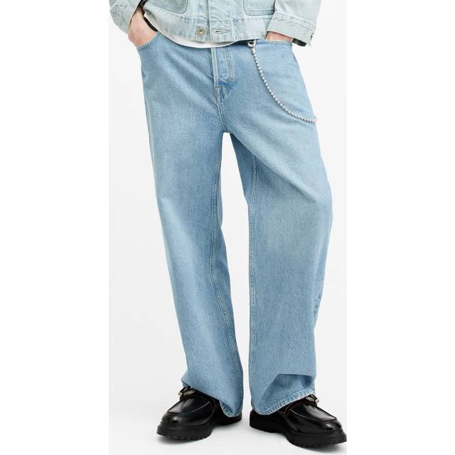 AllSaints Lenny Indigo Blue Loose Fit Wide Leg Jean