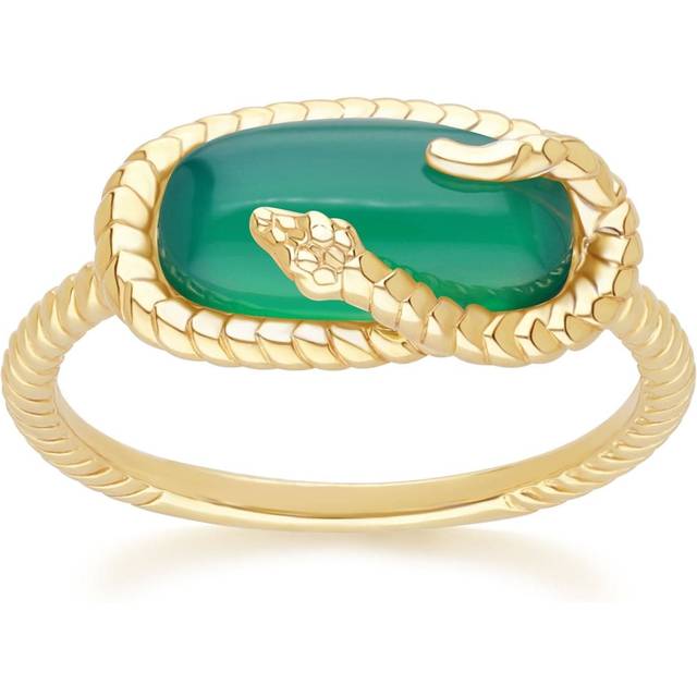ECFEW™ Chalcedony Snake Ring in Gold Plated Sterling Silver