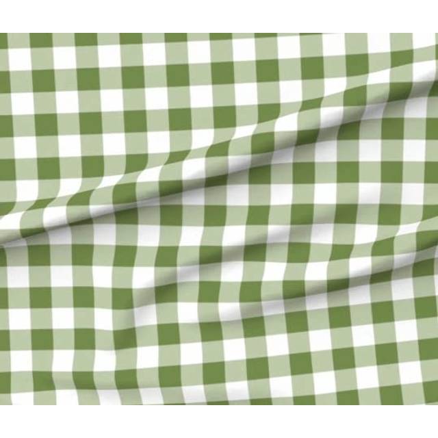 "1"" Checkered Gingham PolyPoplin Fabric by The Yard - 60 Inch Wide"