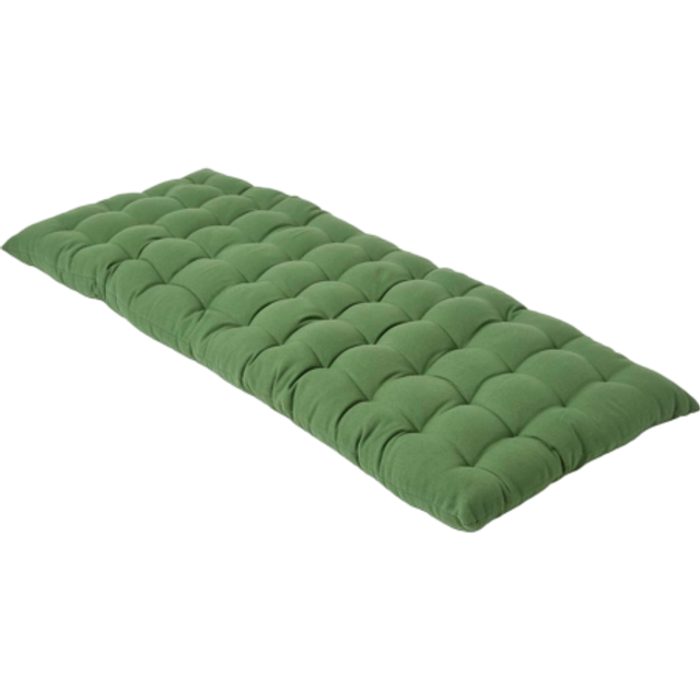 Homescapes Luxury 100% Cotton 2 Seater Bench Cushion, 108 x 42 cm, Dark Olive Green, For Garden & Dining, Machine Washable, Padded, OEKO-TEX Certified