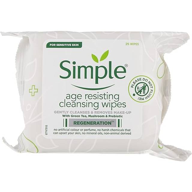 Simple Age Resisting Cleasing Wipes 25 Pack