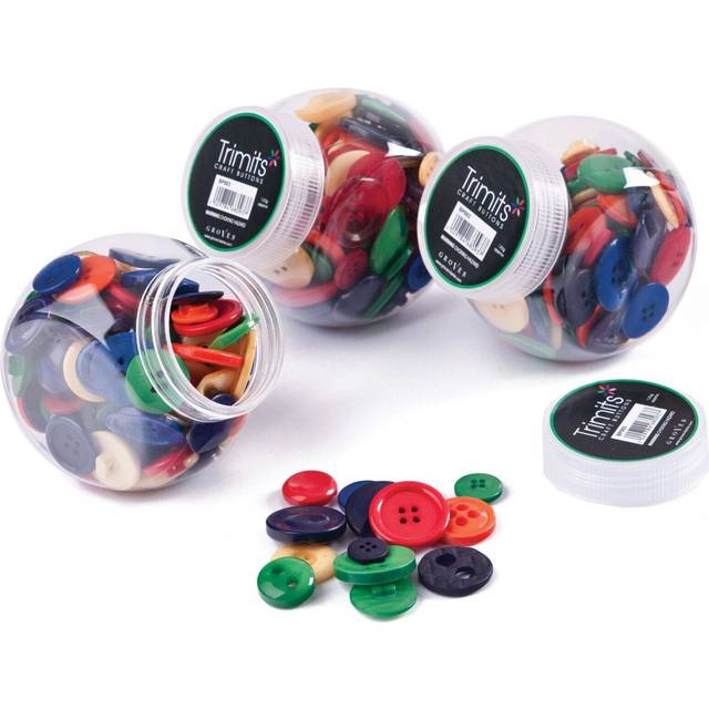 Trimits Jar of Buttons Primary Colours