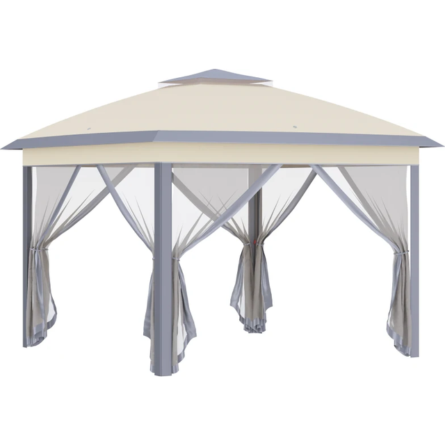 Outsunny Pop Up Gazebo Height Adjustable Canopy Tent w/ Carrying Bag - Dark Grey | TJ Hughes