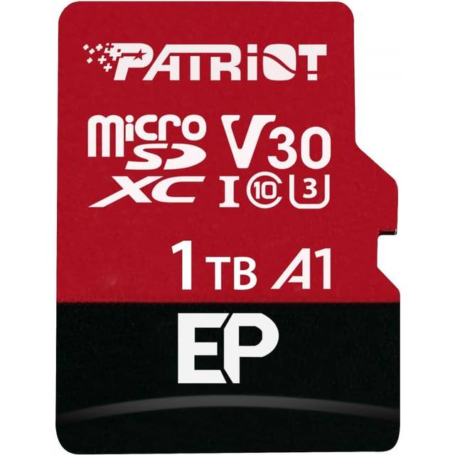 Patriot EP Series 1TB Micro SDXC V30 A1 UHS-I U3 4K UHD-minneskort - med SD-adapter - PEF1TBEP31MCX