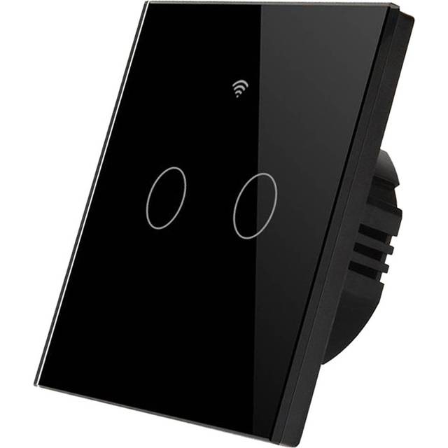 ENERJ Smart 2 Gang Touch Switch, Black - SHA5337