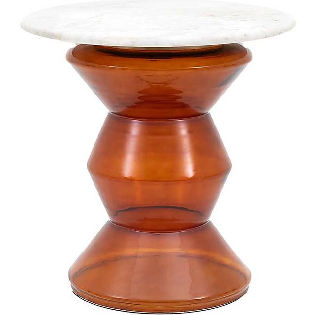 Turin Marble Side Table - Orange